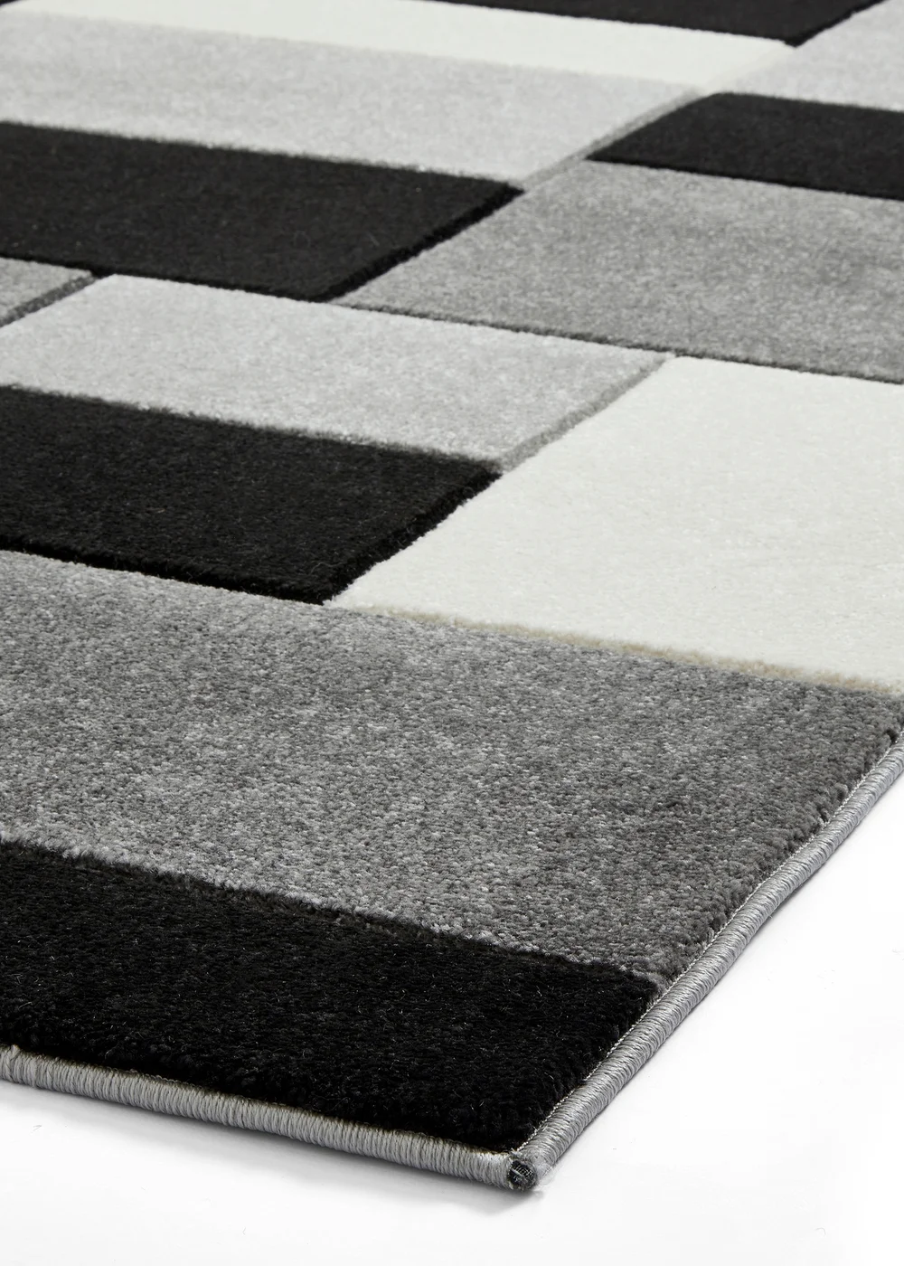 Think Rugs Matrix Grey/ Black Geometric Rug - 80 x 150 Image 4