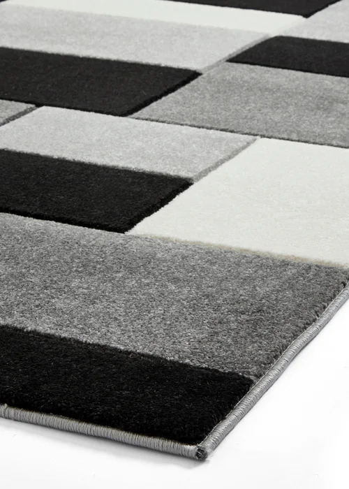 Think Rugs Matrix Grey/ Black Geometric Rug - 80 x 150 Image 4