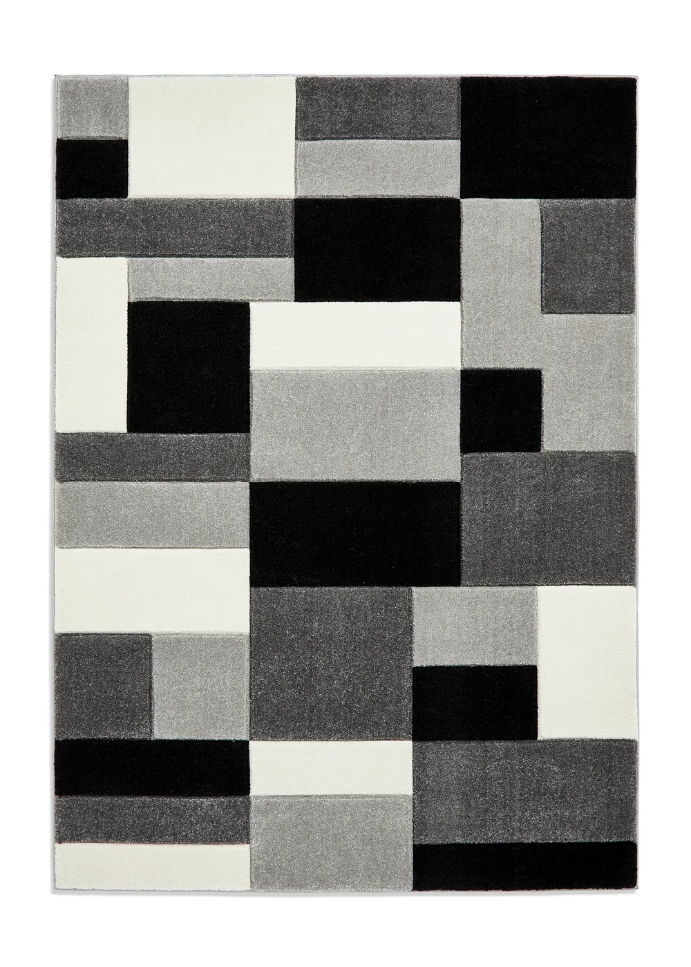 Think Rugs Matrix Grey/ Black Geometric Rug - 80 x 150 Image 2
