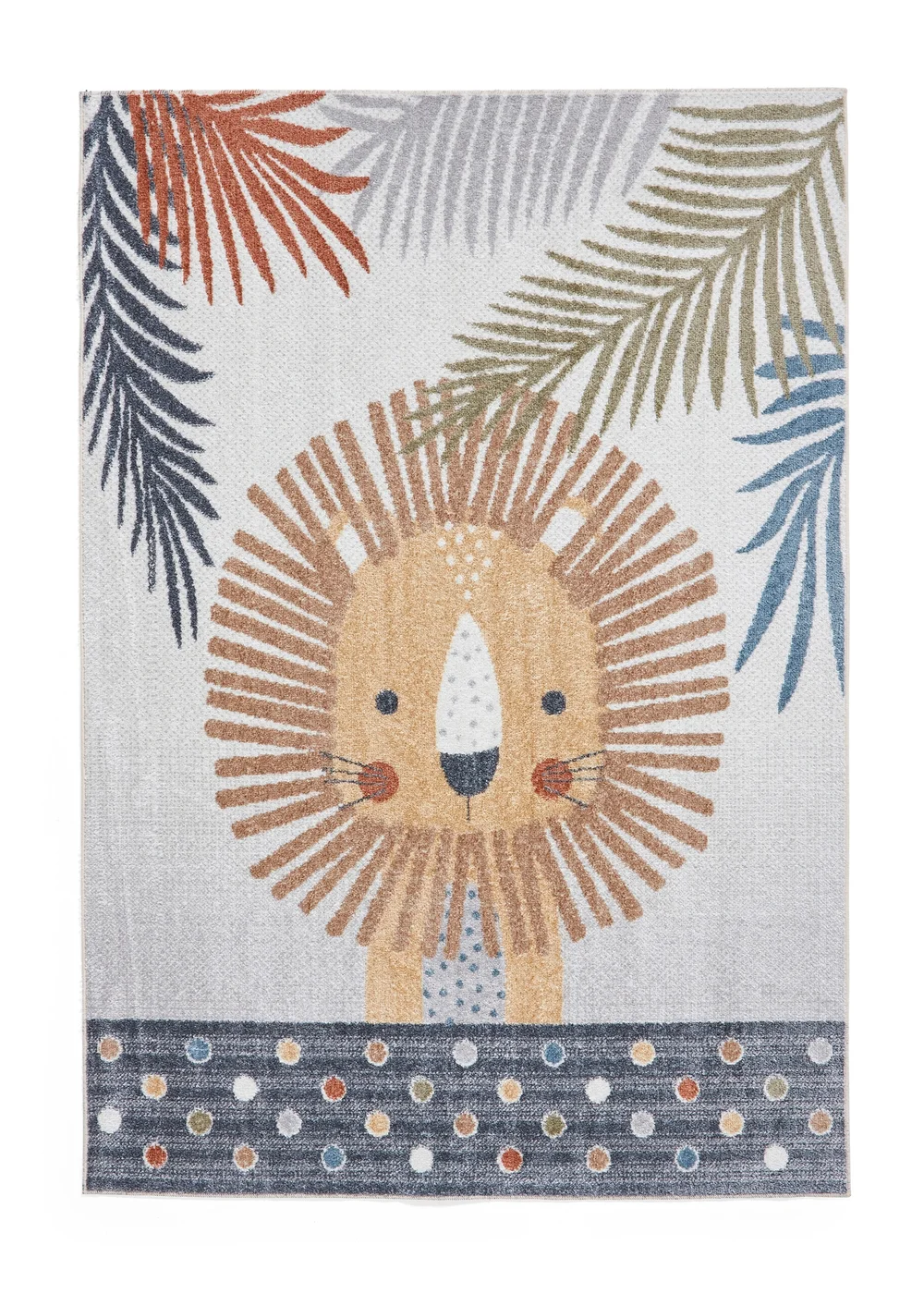 Think Rugs Grey Vida Kids Lion Washable Rug - 80 x 150 Image 2