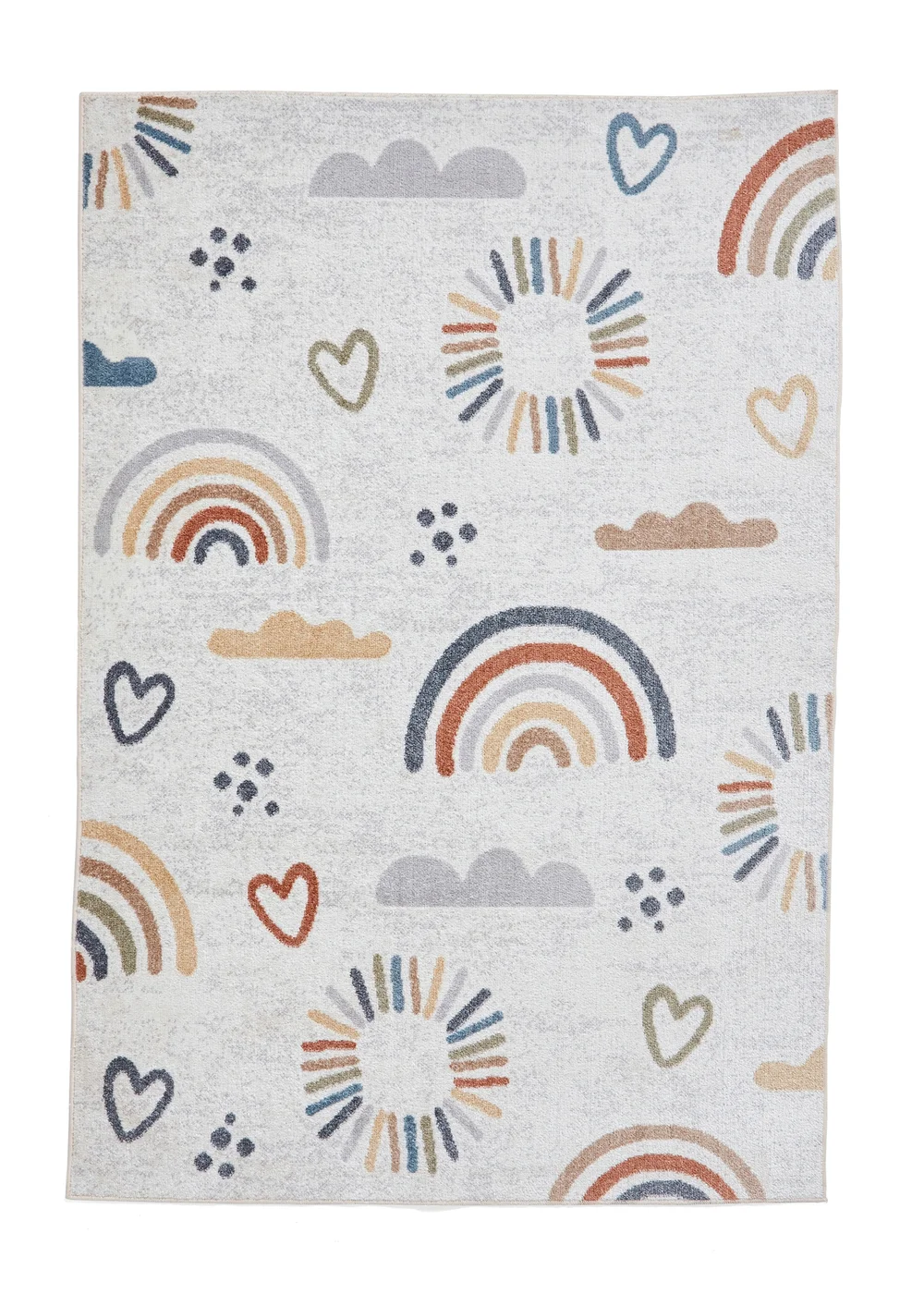 Think Rugs Vida Kids Rainbow Sun Washable Rug - 80 x 150 Image 2