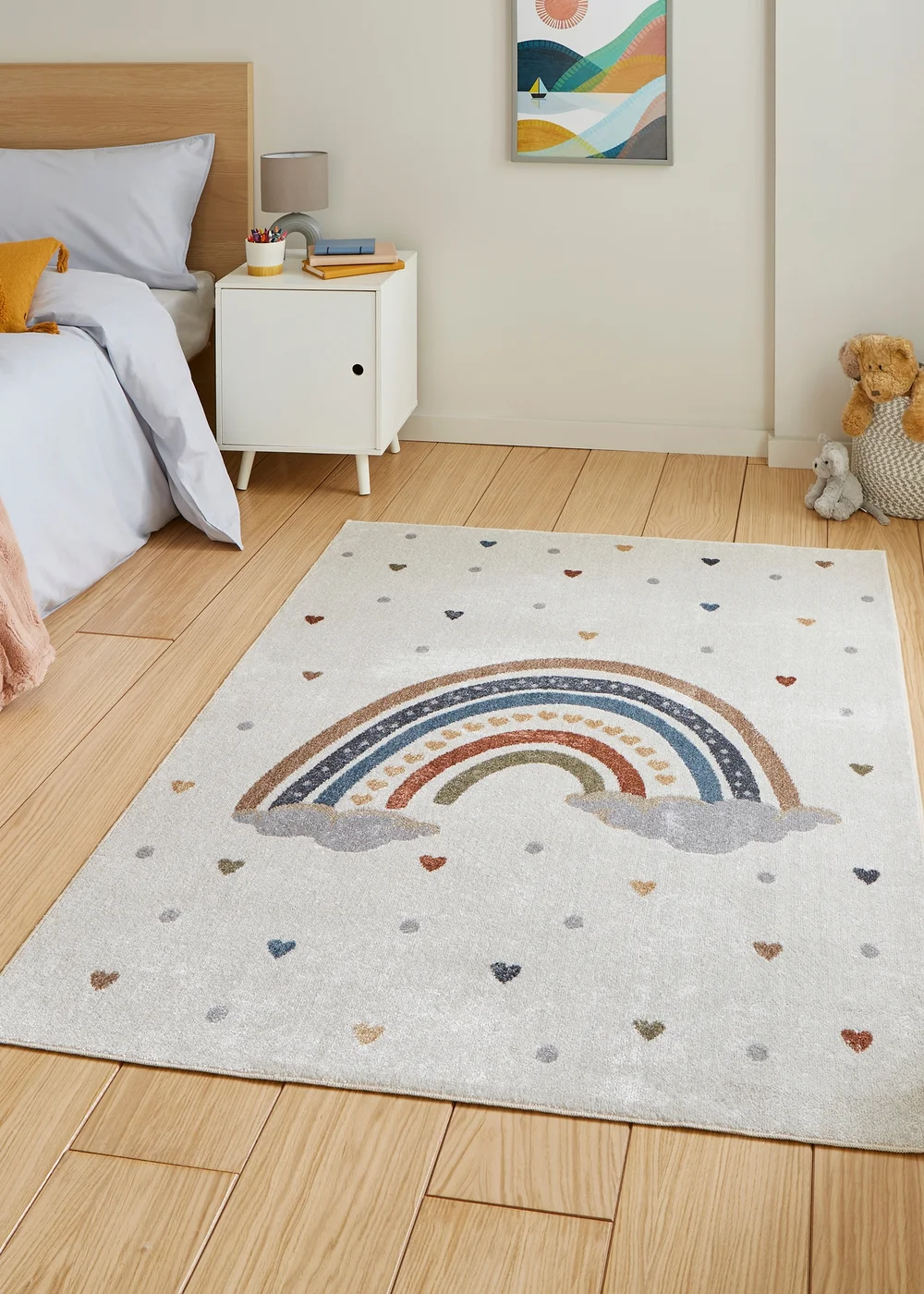 Think Rugs Vida Kids Rainbow Washable Rug - 80 x 150 Image 1