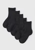 5 Pack Boys Black Sports Ankle Socks (Younger 6-Older 6.5) - Sizes 6 - 8.5 Image 1