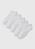 5 Pack Boys White Sports Trainer Socks (Younger 6 -Older 6.5) - Sizes 6 - 8.5 Image 1