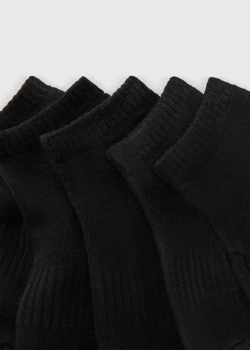 5 Pack Boys Black Sports Trainers Socks (Younger 6-Older 6.5) - Sizes 6 - 8.5 Image 2