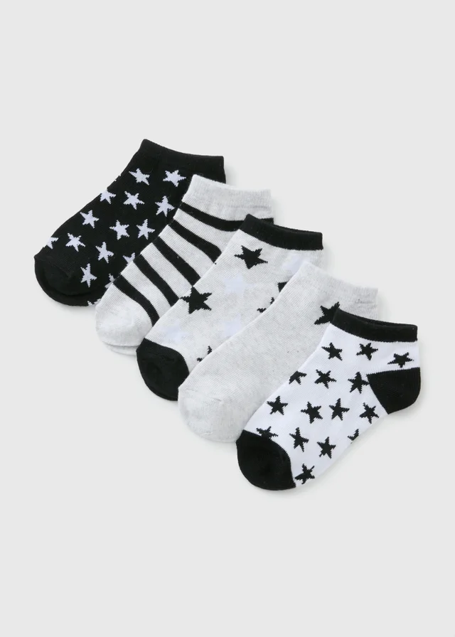 5 Pack Boys Star Trainer Socks (Younger 6-Older 6.5)