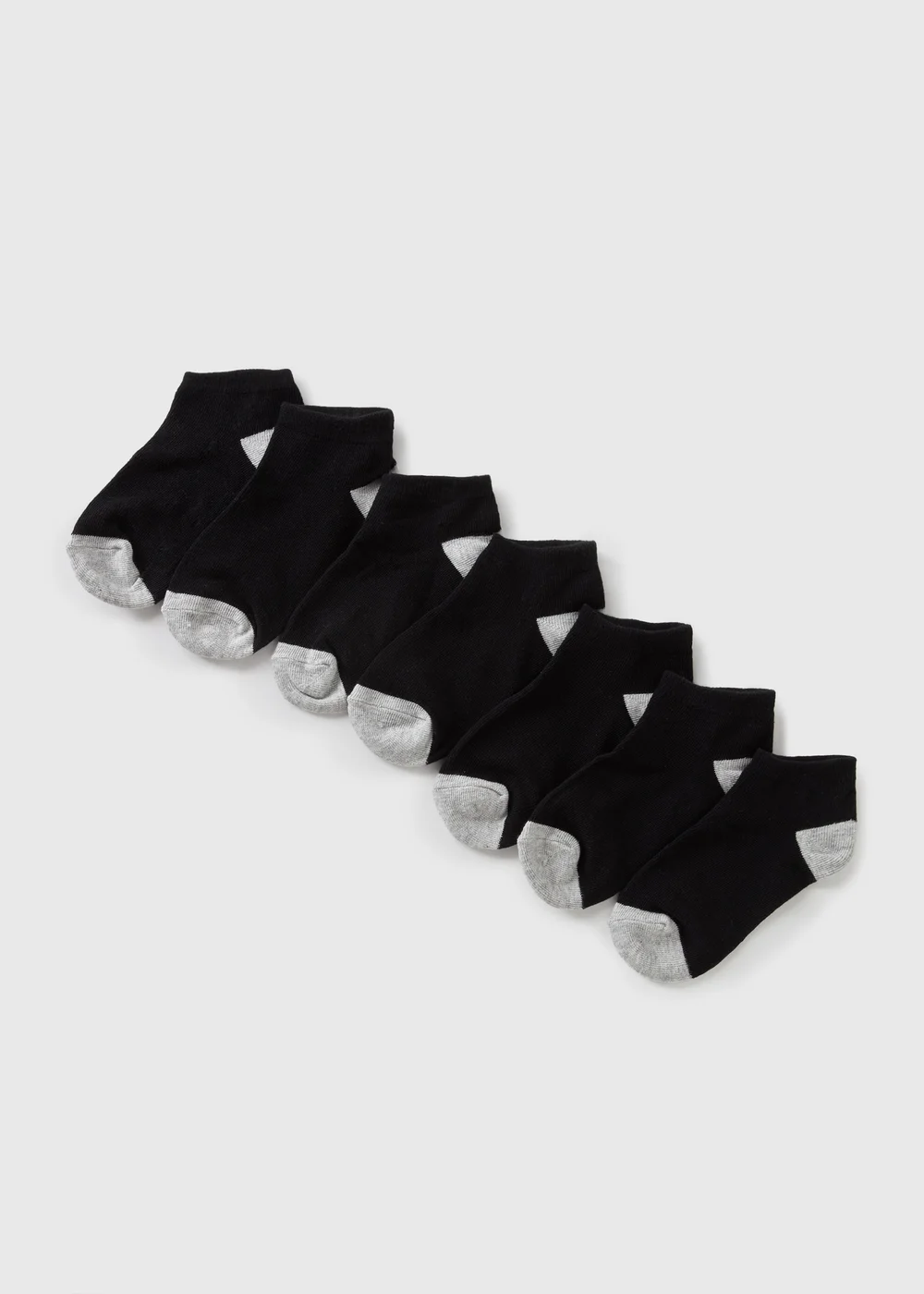 7 Pack Kids Grey Trainer Socks (Younger 6-Older 6.5) - Sizes 6 - 8.5 Image 1