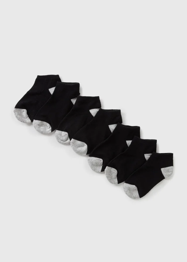 7 Pack Kids Grey Trainer Socks (Younger 6-Older 6.5)