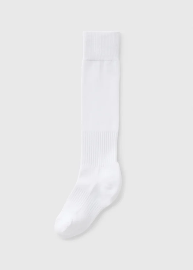 Boys White Football Sock (Younger 6-Older 6.5)
