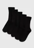 5 Pack Boys Black Ribbed Socks (Younger 9-Older 6.5) - Sizes 9-12 Image 1
