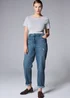 Dark Wash Riley Ripped Boyfriend Jeans - Size 8 Image 1