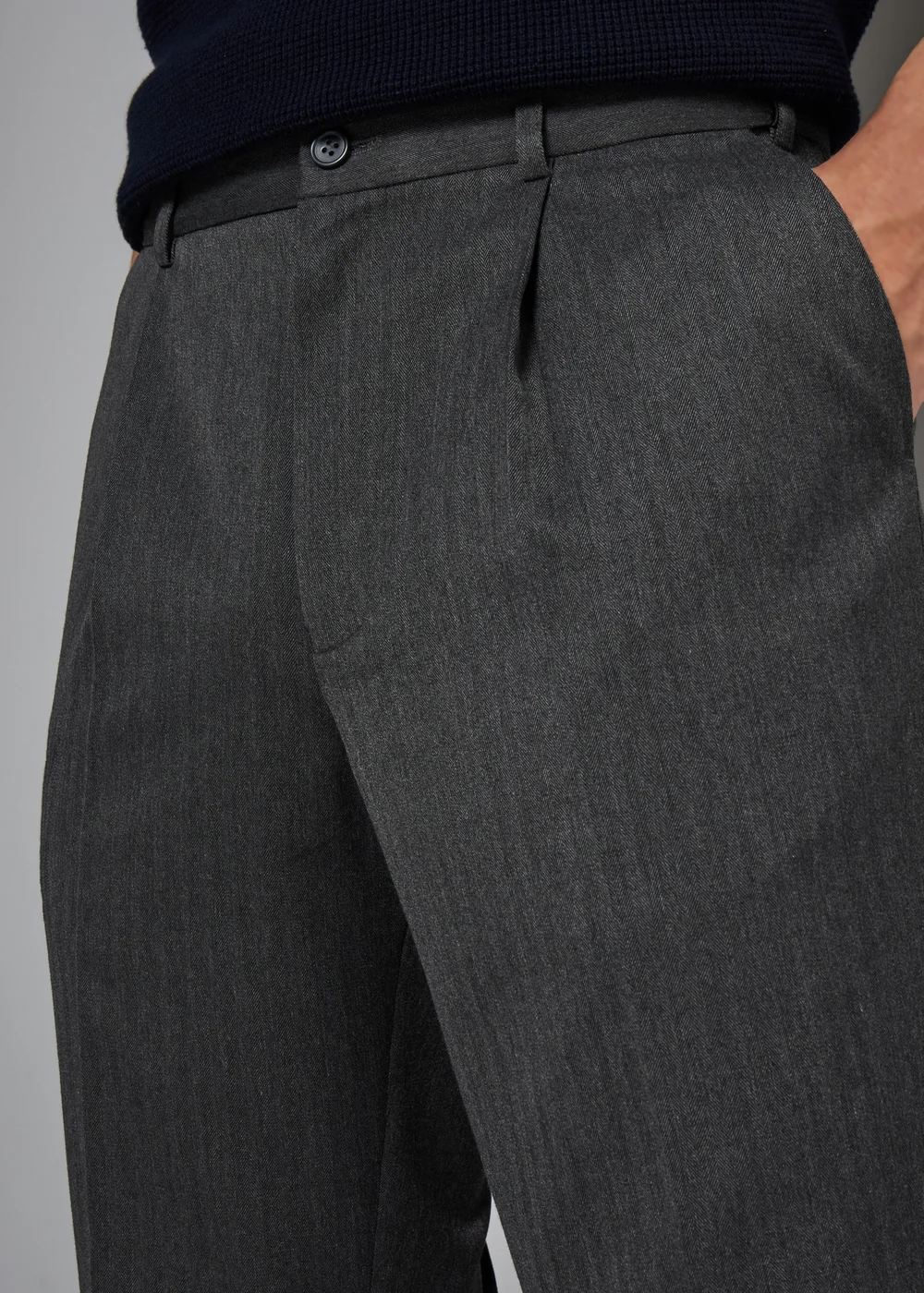 Taylor & Wright Charcoal Regular Fit Flexi Waist Trousers - 32/L29 Image 4