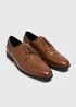Tan Faux Leather Derby Shoes - Size 6 Image 1