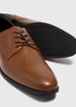 Tan Faux Leather Derby Shoes - Size 6 Image 2