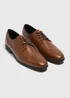 Tan Faux Leather Brogue Shoes - Size 6 Image 1