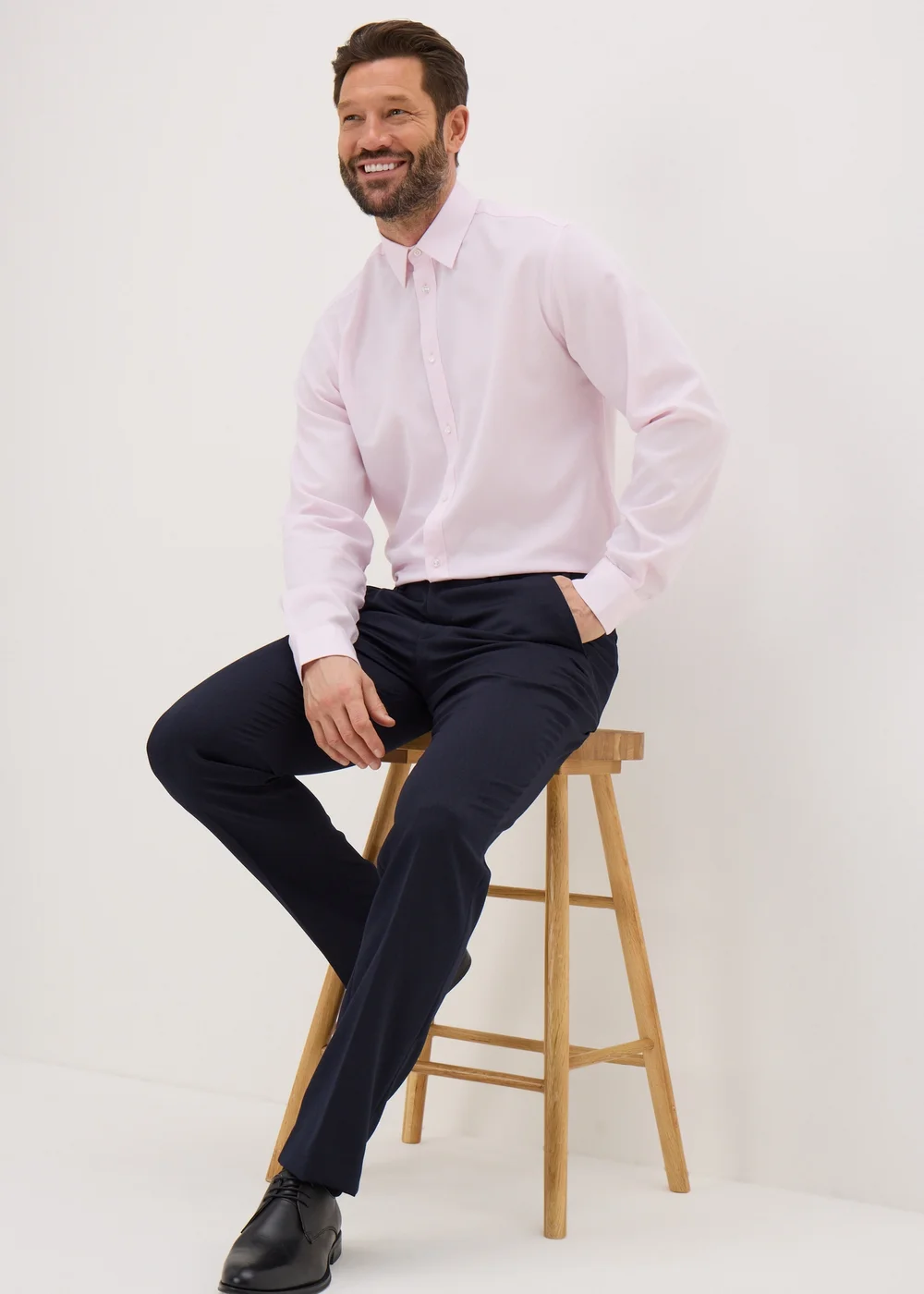 Taylor & Wright Pink Textured Regular Fit Shirt - Large Image 2