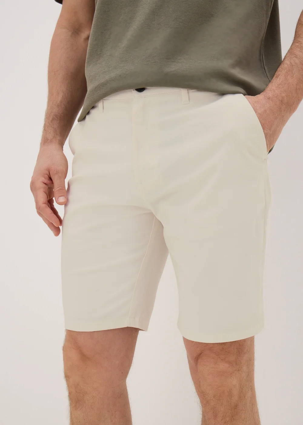 Ecru Slim Fit Chino Shorts - 30 waist Image 1
