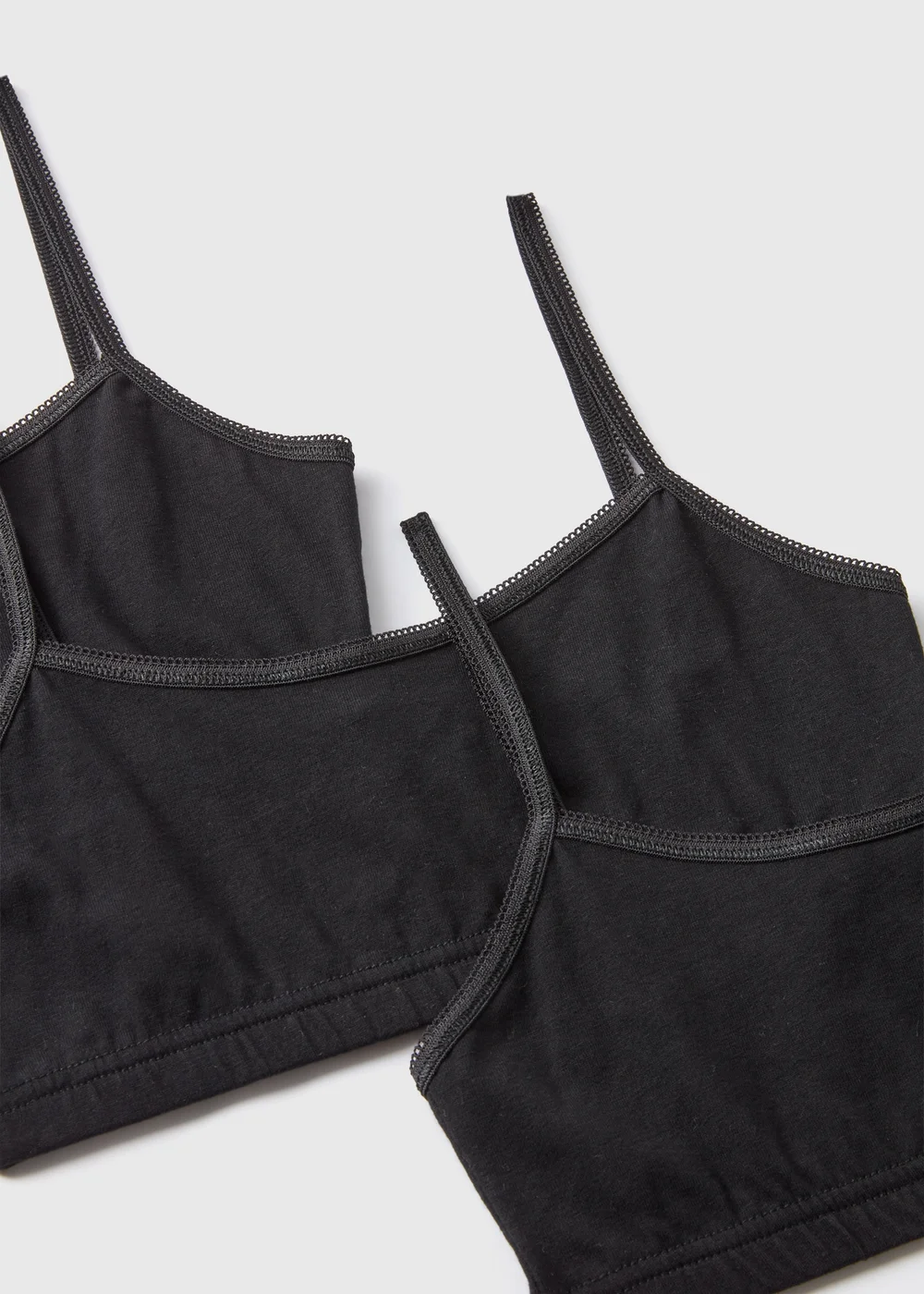 5 Pack Girls Black Core Crop Tops (Younger 6-Older 12yrs) - Age 6 - 7 Years Image 2