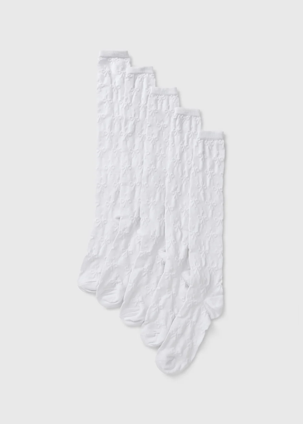 5 Pack Girls Knit Heart Socks (Younger 6-Older 6.5) - Sizes 6 - 8.5 Image 1