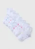 7 Pack Girls White Heart Socks - Sizes 6 - 8.5 Image 1