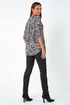 Roman Taupe Animal Print Stretch Blouse - Size 18 Image 4