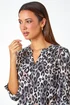 Roman Taupe Animal Print Stretch Blouse - Size 18 Image 2