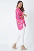 Roman Candy Pink Floral Print Longline Blouse - Size 12 Image 3