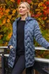 Roman Steel Blue Wave Quilted Puffer Hooded Coat - 16 Image 1