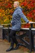 Roman Steel Blue Wave Quilted Puffer Hooded Coat - 16 Image 2
