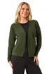 Roman Khaki Petite Plain Stretch Cardigan - Size 16 Image 1