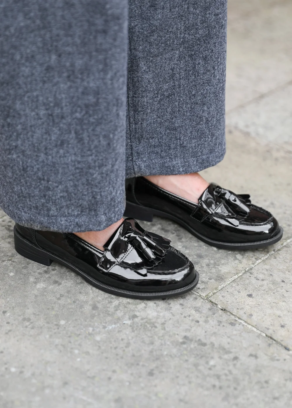 Where's That From Black Patent Imogen Flatform Slip On Loafers - Size 9 Image 1