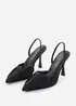 Where's That From Black Maldives Wide Fit Pointed Toe Heels - Size 7 Image 3