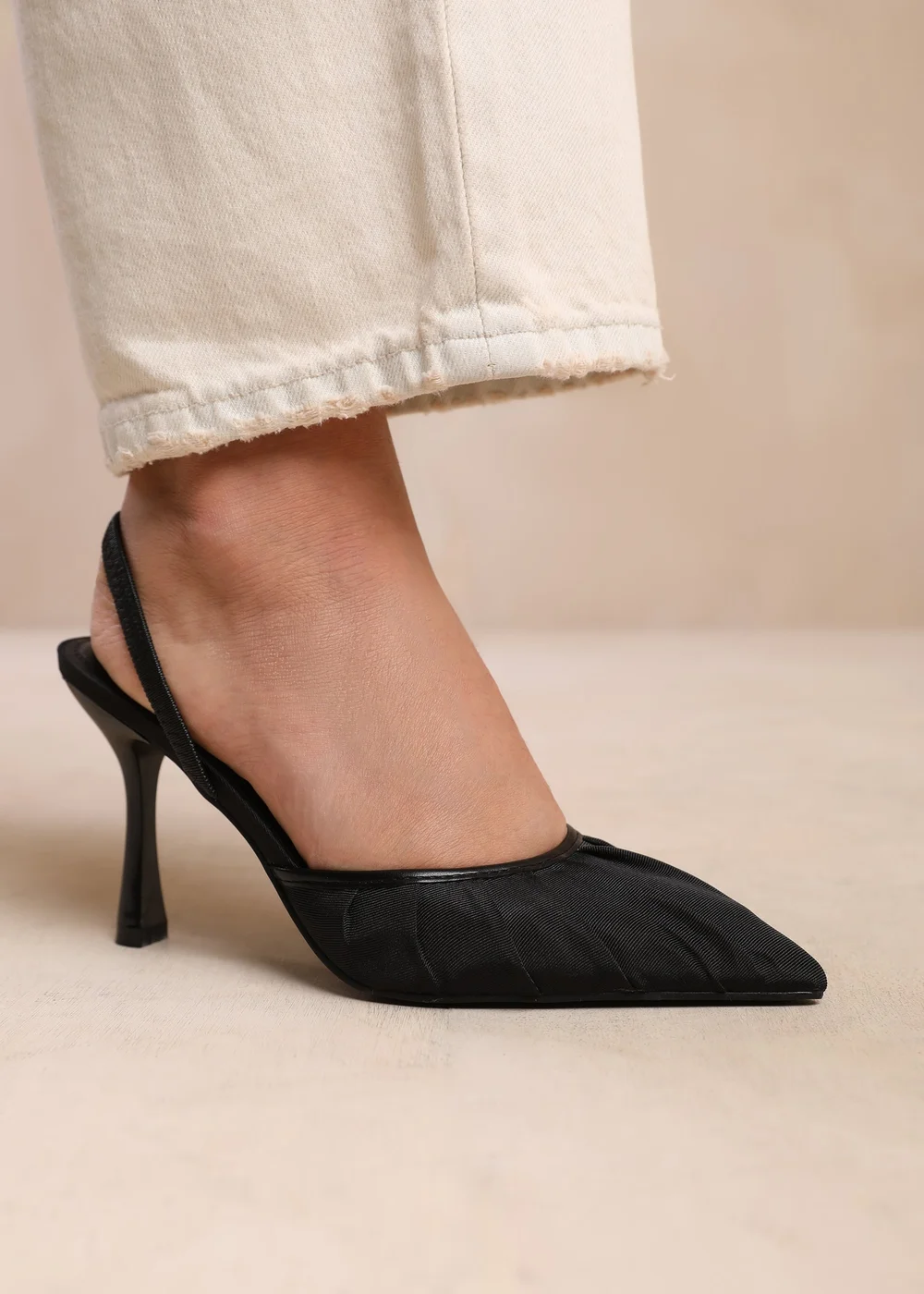 Where's That From Black Maldives Wide Fit Pointed Toe Heels - Size 7 Image 1