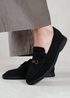 Where's That From Black Suede Pegasus Wide-Fit Slip On Loafers - Size 5 Image 3