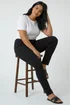 Roman Curve Black Elastic Waist Stretch Denim Jegging - 18 Image 2