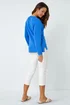 Roman Blue Plain Soft Crew Neck Jumper - Size 14 Image 3