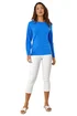 Roman Blue Plain Soft Crew Neck Jumper - Size 14 Image 2