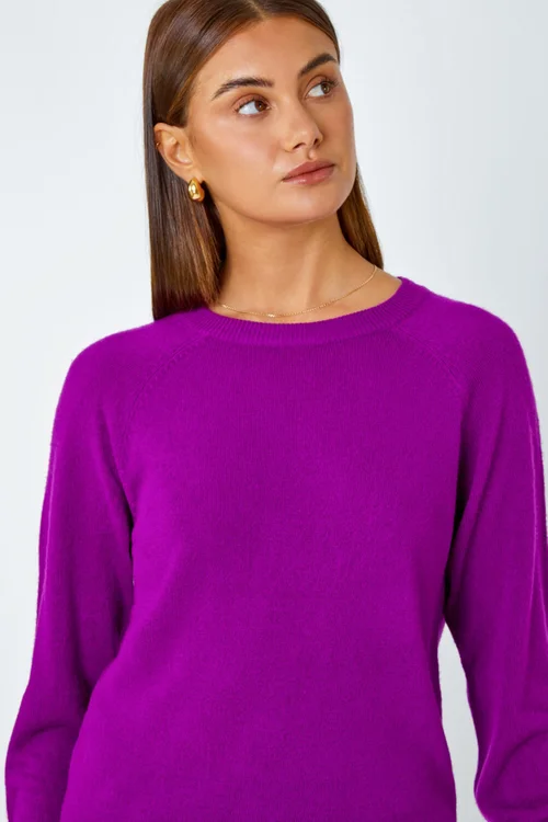 Roman Magenta Plain Soft Crew Neck Jumper - Size 18 Image 4
