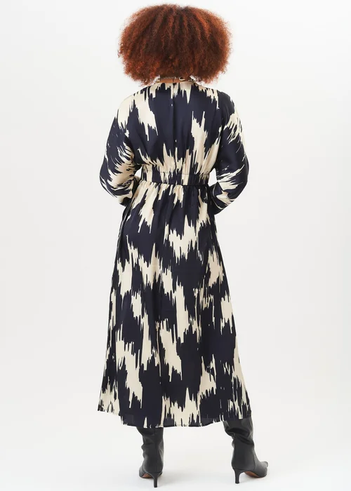Gini London Mono Abstract Print Elasticated Waist Midi Dress - 12 Image 2