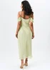 Gini London Sage Green Cowl Neck Drop Sleeves Foil Maxi Dress - 14 Image 2