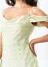 Gini London Sage Green Cowl Neck Drop Sleeves Foil Maxi Dress - 14 Image 3