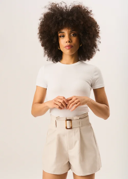 Gini London Stone Belt Detail Shorts - 8 Image 1