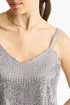 Gini London Silver Sequin V Neck Cami Top - M/L Image 3