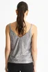 Gini London Silver Sequin V Neck Cami Top - M/L Image 2