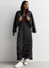 Gini London Black Polka Dot Pleated Cut Out Maxi Dress - 8 Image 4