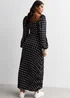 Gini London Black Polka Dot Pleated Cut Out Maxi Dress - 8 Image 2