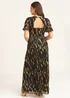 Gini London Black Multi Jacquard Angel Sleeves Maxi Dress - 10 Image 2