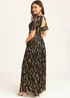 Gini London Black Multi Jacquard Angel Sleeves Maxi Dress - 10 Image 4