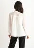 Gini London White Dobby Chiffon Frill Neck Blouse - 8 Image 2