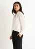 Gini London White Dobby Chiffon Frill Neck Blouse - 8 Image 4